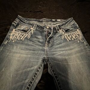 Miss Me Blue Embroidered Boot Cut Jeans